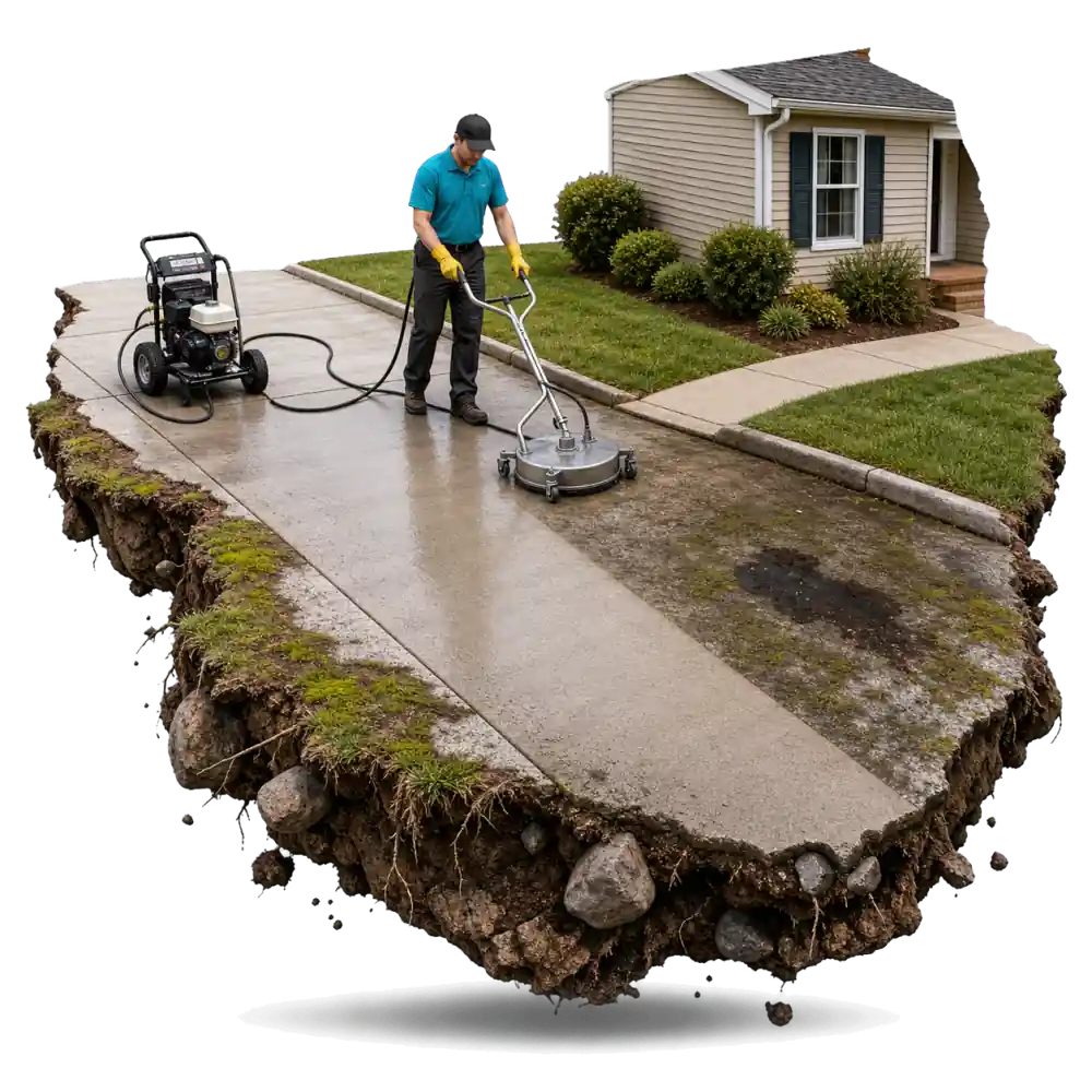 Concrete cleaning in Seattle — driveways, patios and garage floors